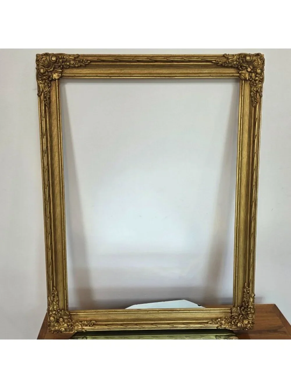 Antique Gold Gilded Ornate Wooden Picture Frame 17-3/8